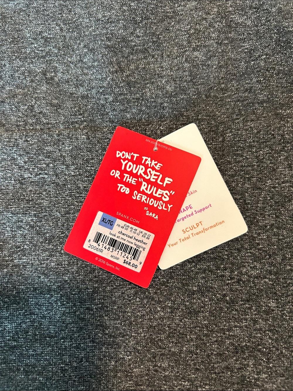 SPANX Red & White Retail Hang Tags - Branded Message Label